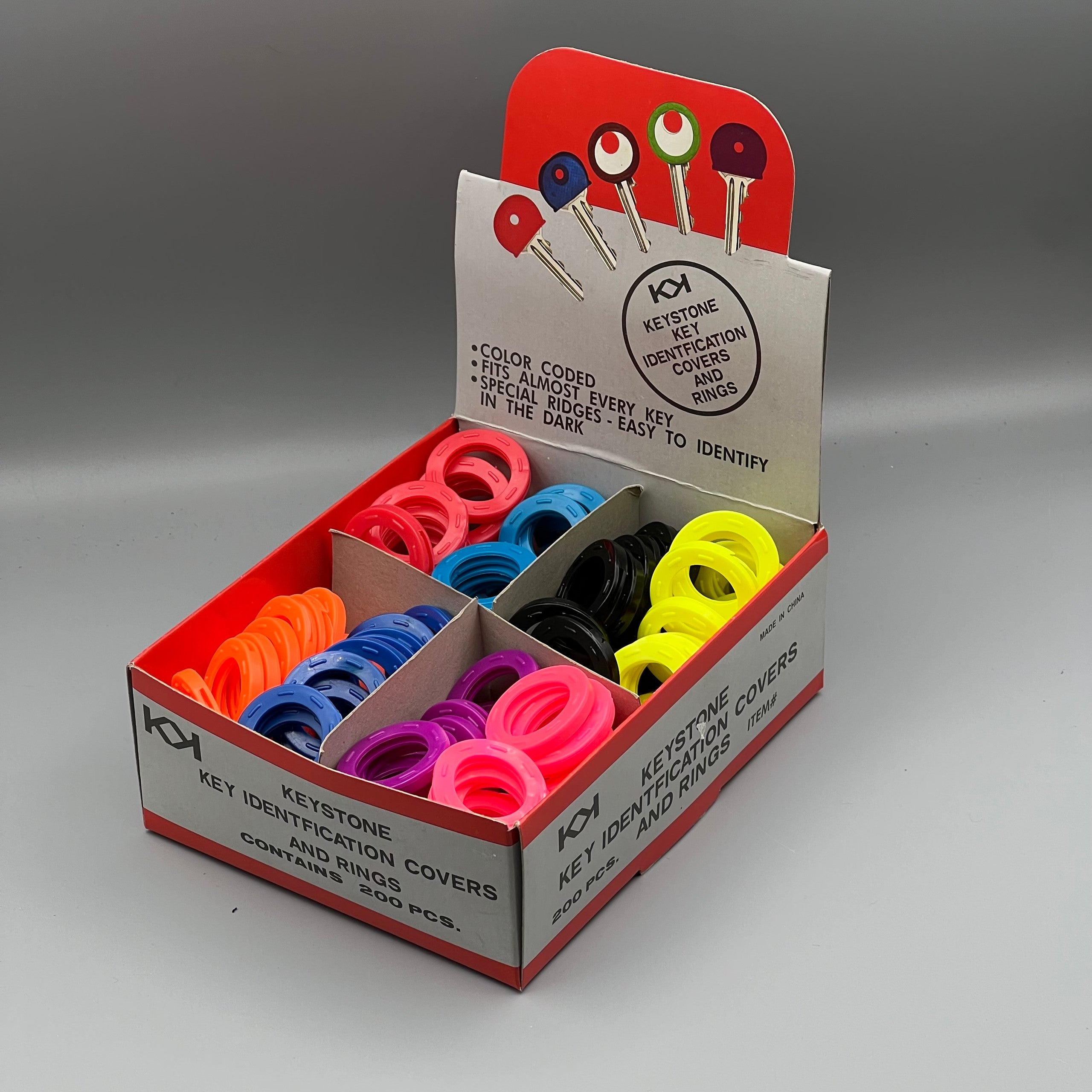 Large Key Identifier Rings / Collars 150 Box Assorted