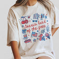 4th of July shirt, America Land of The Free, Summer Patriotic Shirt for Women, America 1776 T-shirt, Red White Blue, USA Flag TShirt, America Shirt Women, Summer Patriotic Tee, Coquette Flag Gift