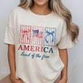 America Land of The Free Shirt, Coquette Fourth Of July TShirt, 4th of July Tee, USA Flag TShirt, Red White and Blue, Summer Patriotic Shirt for Women, America T-shirt Her, Summer Patriotic Tee, Coquette USA Flag