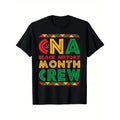Black History Month Crew Nurse Pride African American T-Shirt - 100% Cotton 180g Unisex Streetwear with Vibrant Geometric Print, All-Season Comfort for Casual, Sports & Cultural Events - Gift for Men, Women, Dad, Mom & Friends, Cultural Event Apparel