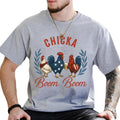 MAPTEES Chicka Boom Boom Graphic Tee, Patriotic Rooster T-shirt For Men, Retro Chicken 4th Of July Shirt, Independence Day Men Tee